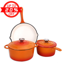 Wholesale Enamel Cast Iron Cookware Set Non Stick Kitchen Ware Sets For German Turkish Korea Russian Japanese Nonstick Camping